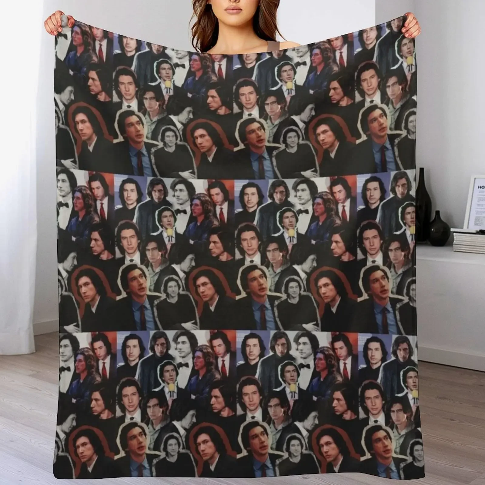 

Adam Driver 2019 Collage Throw Blanket Heavy Travel Bed Fashionable Retros Blankets