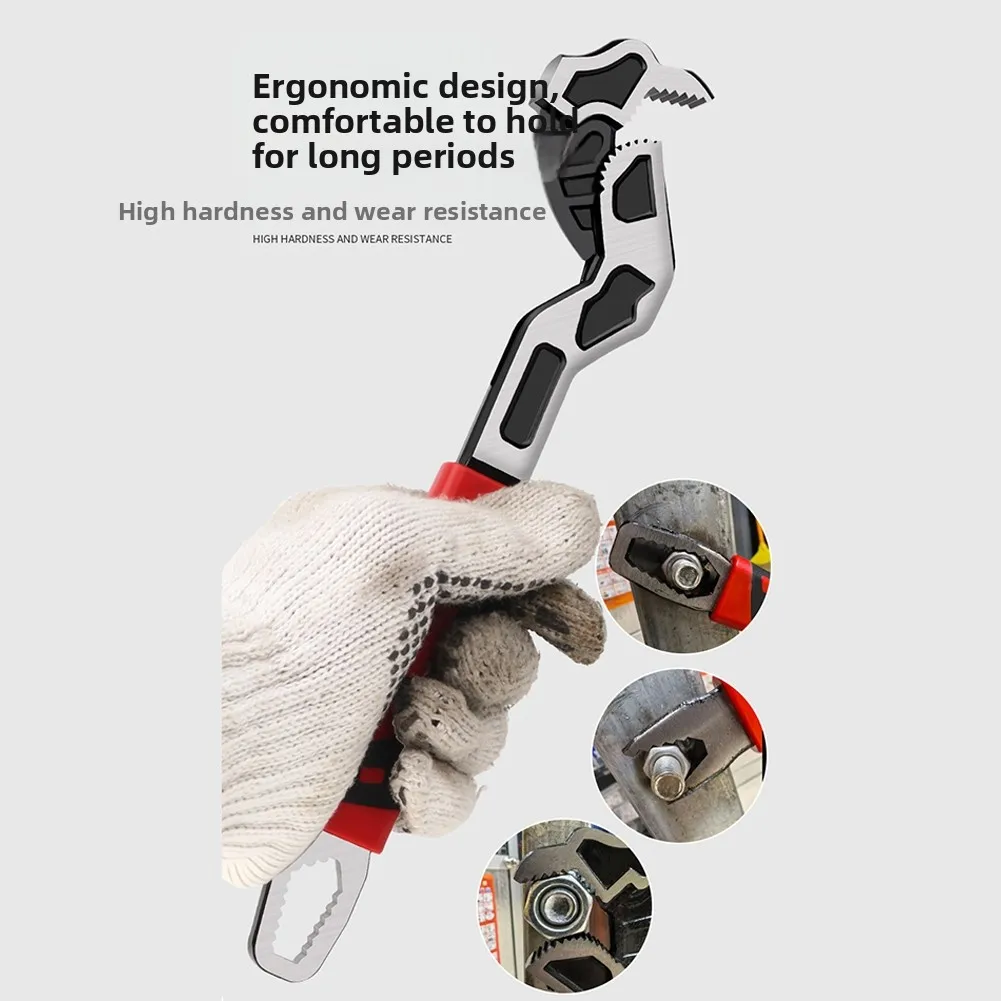 

Многофункциональный стальной трехсторонний регулируемый трубный ключ, противоскользящий инструмент для болтов и гаек, быстрый маленький гаечный ключ, ручной инструмент