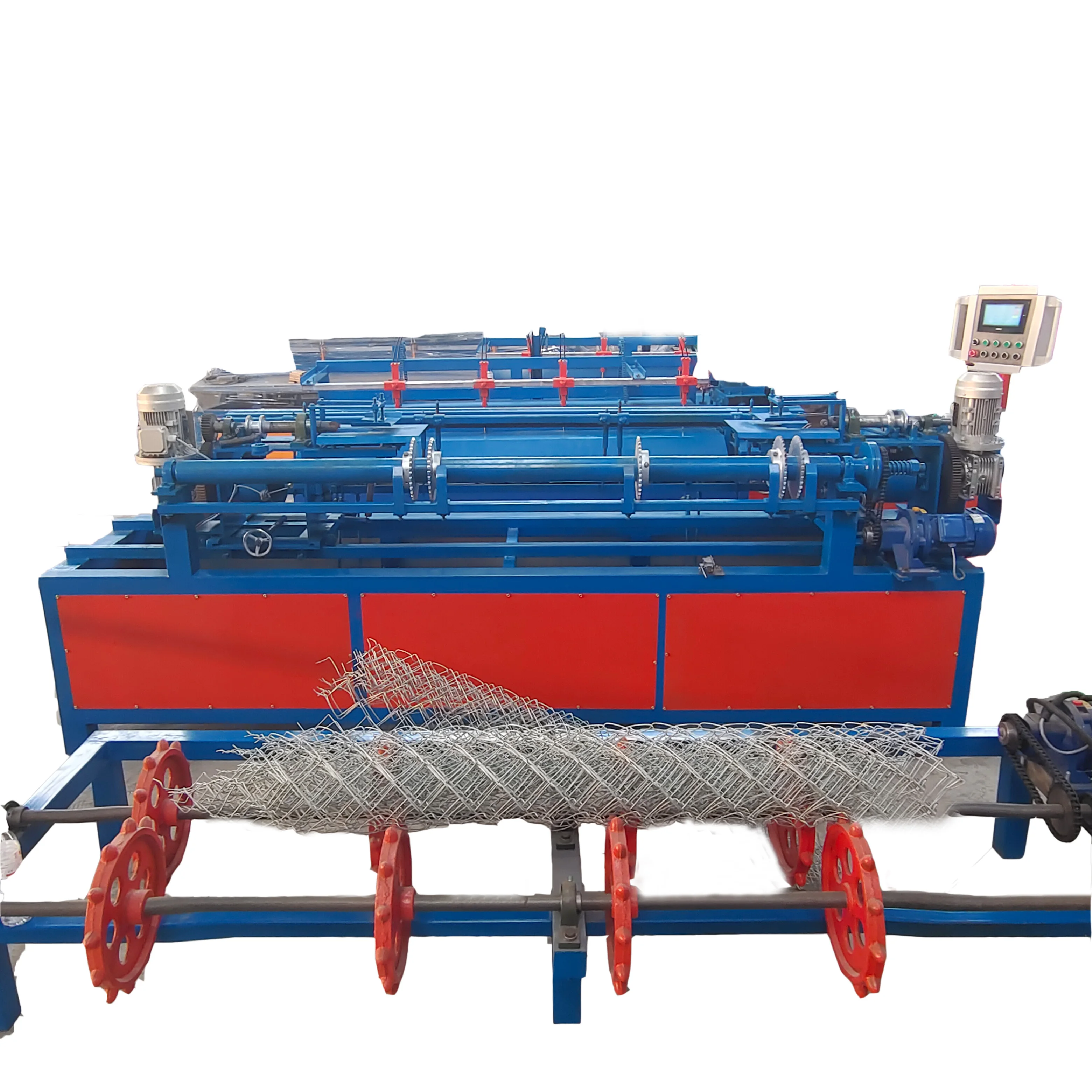 Full Automatic Hot Sale Fence  Wire Mesh Chain Link Fence Net Making Machine Factory Diamond Mesh Making Machine Best Price
