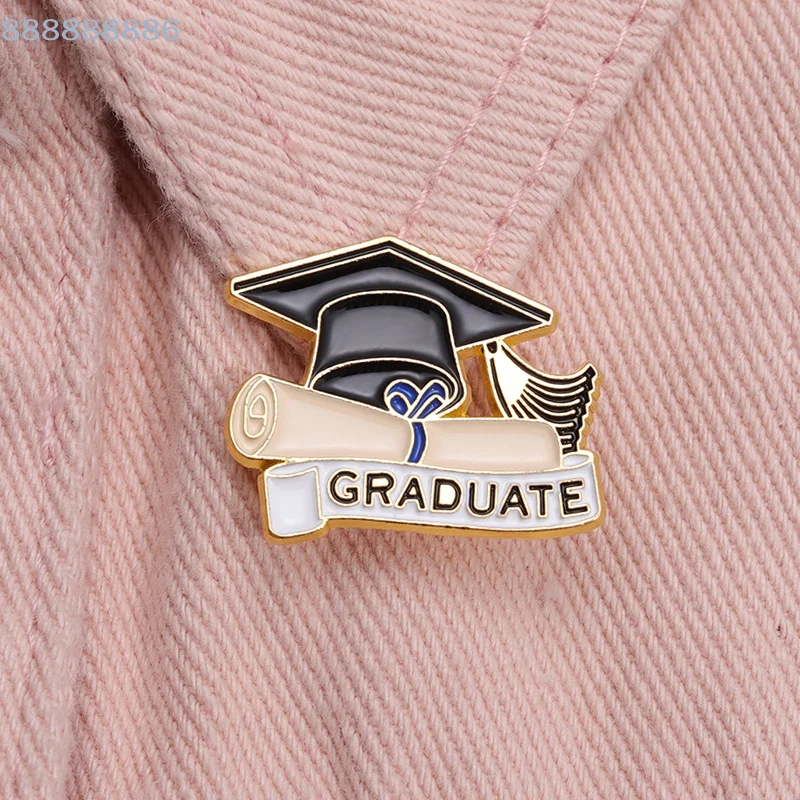 Graduation Enamel Brooch Bachelor Hat Style Pin Graduation Gift For Graduates Lapel Bag Badges Best Wishes Jewelry For Friends view 3
