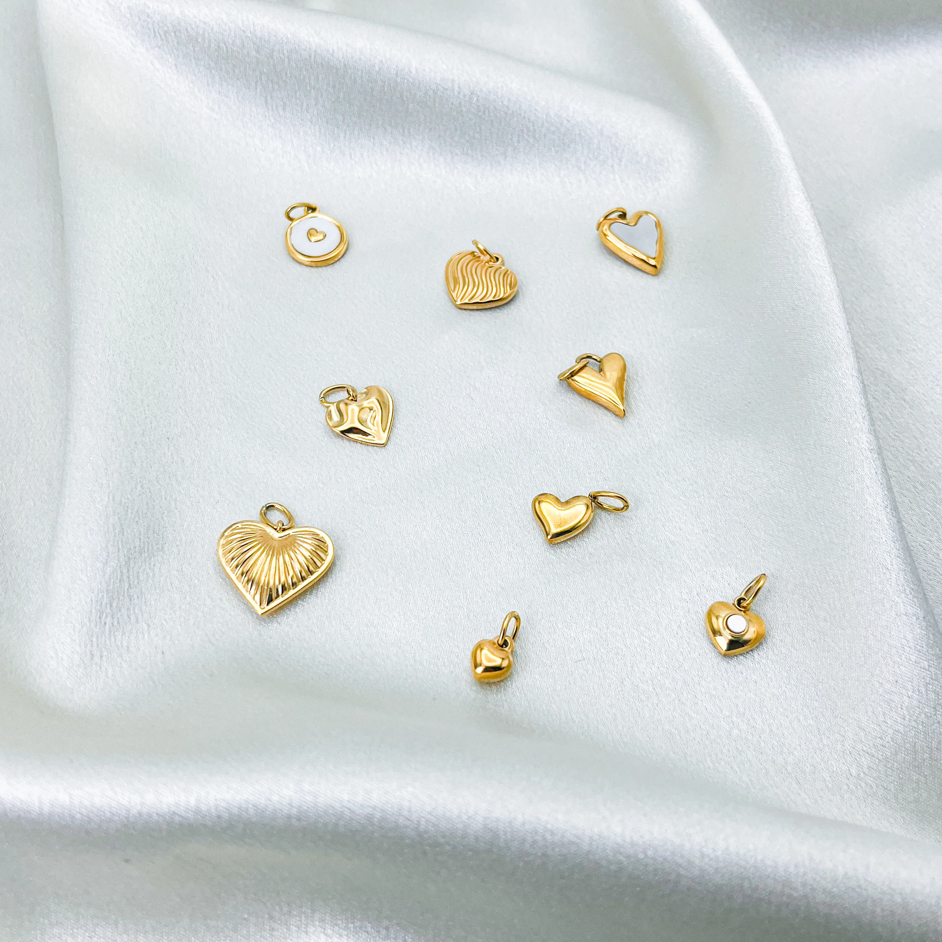 Hiraeva Edelstahl Gold Herzanhänger Charms für DIY Schmuckherstellung Armband Halskette Zubehör – Detail 8