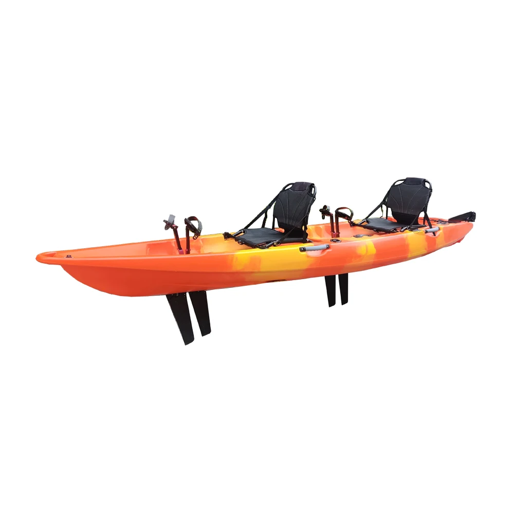 Wholesale Cheap Plastic Pedal Tandem Sit on top kayak with canoe kajak accessories