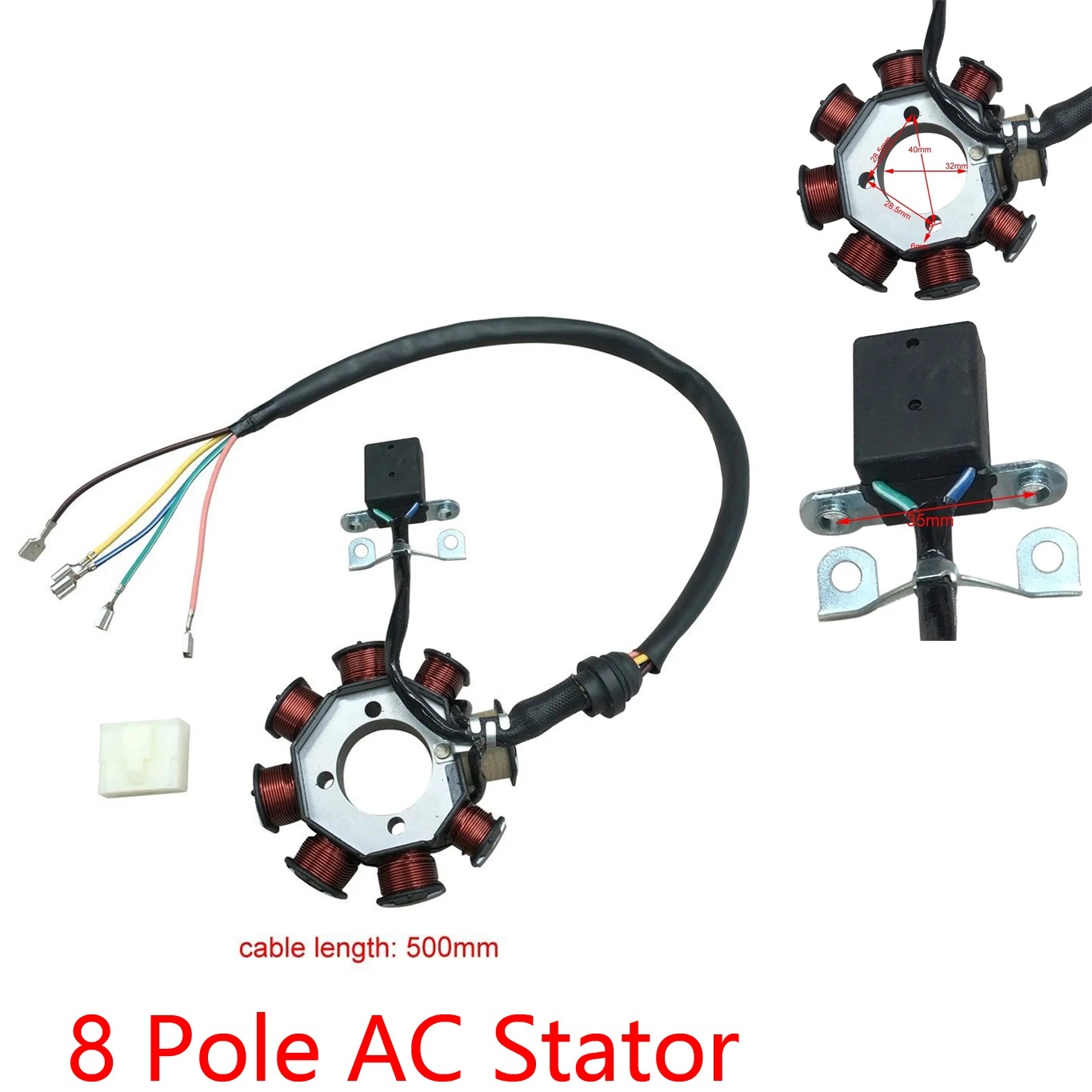 

8-полюсная катушка зажигания переменного тока, магнето для CG125-8 150cc 250CC 200CC ATV Quad, запасные части для мотокросса, грязевой пит-байк