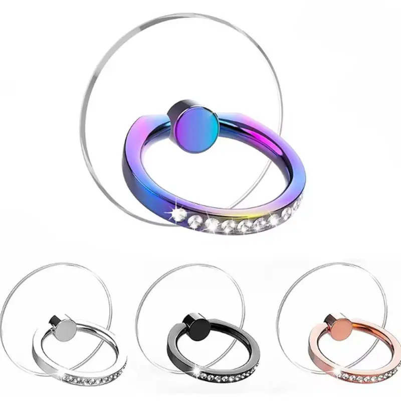 

2025 Новый блестящий бриллиантовый держатель для мобильного телефона, подставка, прозрачная ручка для пальцев, 360° ° Поворотная подставка для смартфона