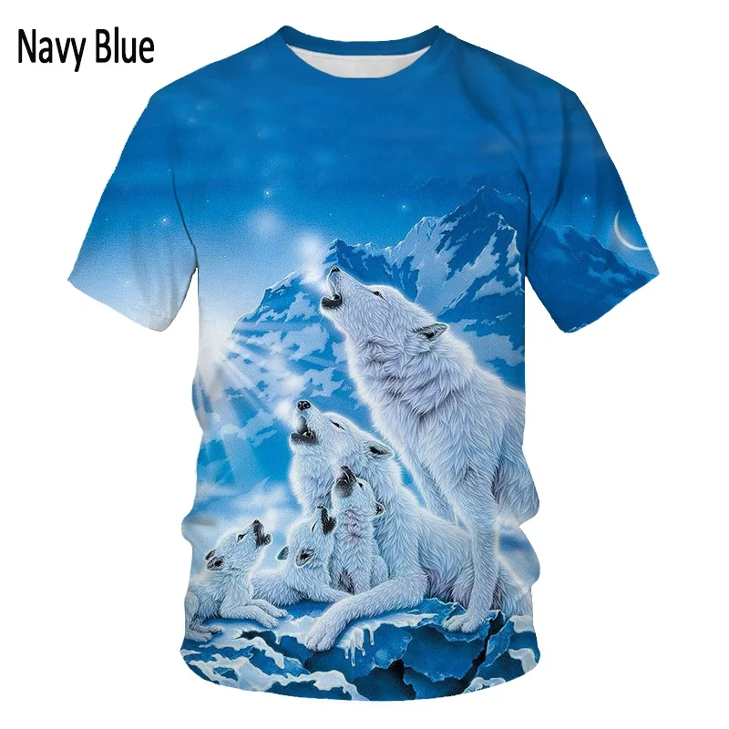 Fashion 3D Wolf Printed T Shirts for Men/women Personality Cool Printing Graphic Tee Shirt Short Sleeve T-shirt