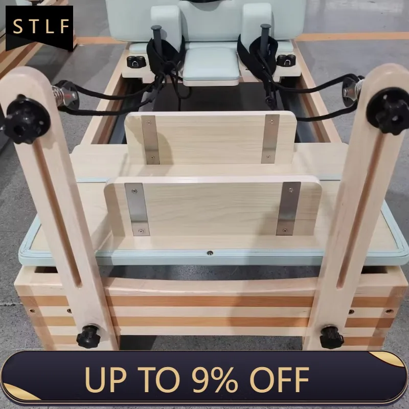 YTYIN Commercial Splicing Maple Wood Pilates Reformer, Professional Studio Bed Equipment - Madera Pilates Reformer Machine