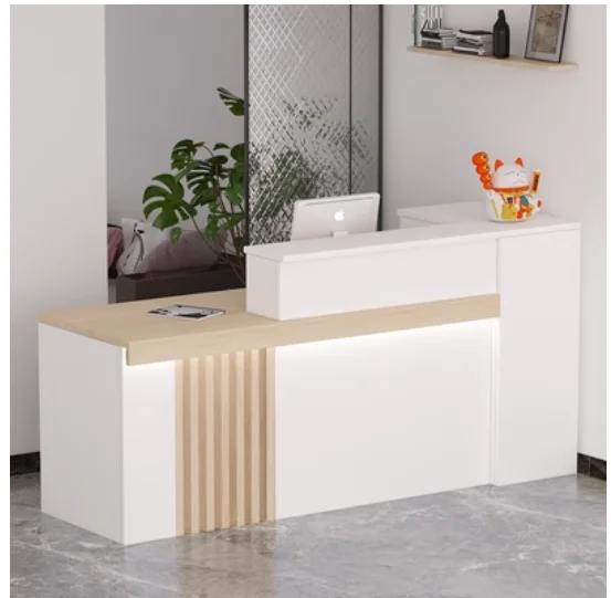 Reception desk Simple modern shop small beauty salon clothing shop milk tea shop bar Table cashier counter