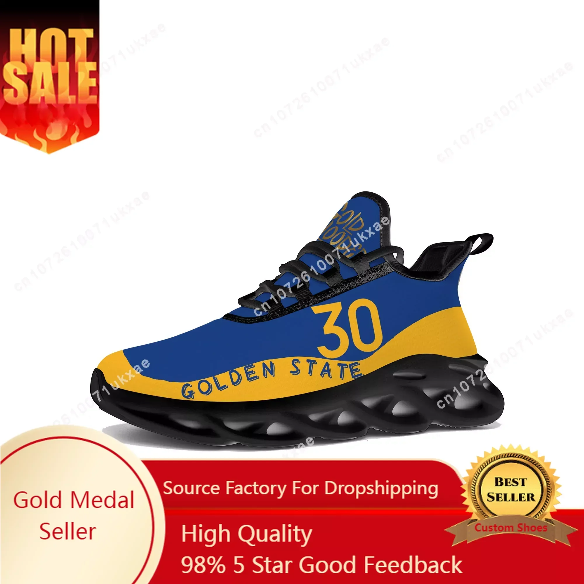 golden state Number 30 11 23 Gold Blooded Flats Sneakers Mens Womens Sports Running Shoes DIY Sneaker customization Shoe