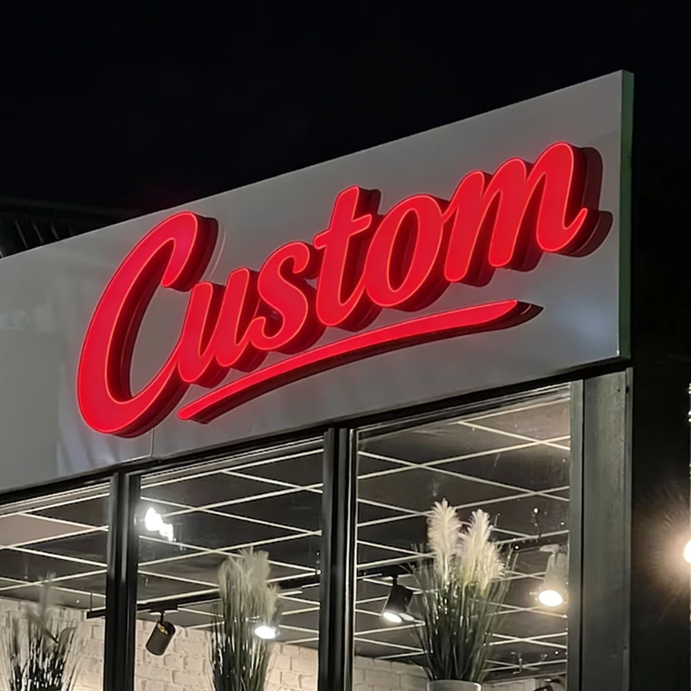 Custom 3D Luxury LED Illuminated Letters Acrylic Metal Commercial Wall Signage Business Logo Sign for Bar Store Cafe Decoration