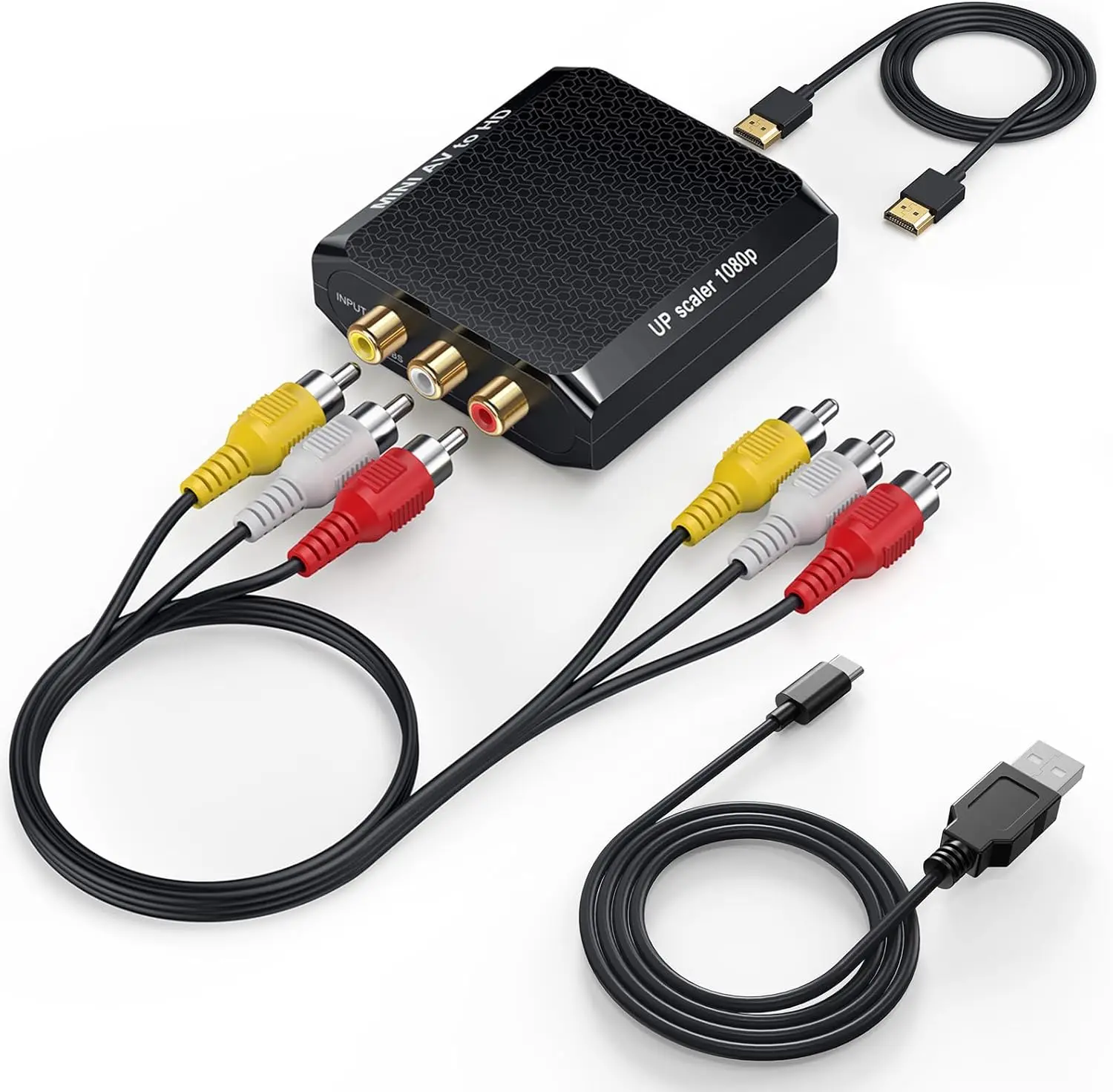 

Конвертер RCA в HDMI, адаптер AV в HDMI 1080P, поддерживает PAL/NTSC для VCR/VHS/Xbox/PS3/STB/N64/Wii/TV/PC/DVD-плееров