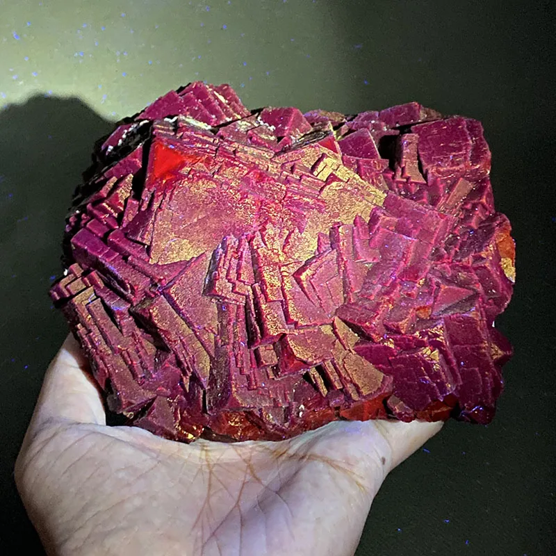 

100% Natural Pakistani Black Rose Fluorite (Fluorescent Effect Red Fluorite) Calcite Rough Mineral Quartz Healing Crystal