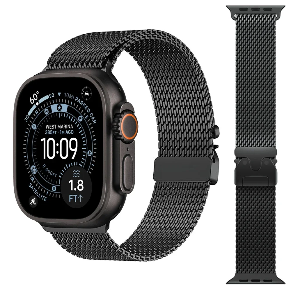 التيتانيوم ميلانو حلقة ل أبل 2026 الترا 3 الفرقة 49 مللي متر 46 مللي متر 45 مللي متر 41 42 مللي متر 44 مللي متر كوريا سوار الأشرطة سلسلة 11 10 9 8 7 6 5 SE