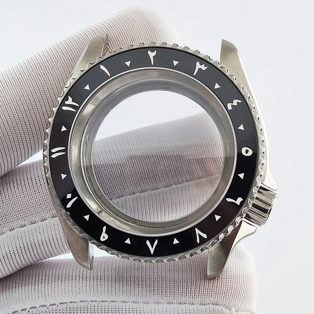 

40mm Case SKX007 Watch Case Sapphire Glass Waterproof Case Arabic Bezel Case Fits 28.5mm Dial Case NH35 Watch Case