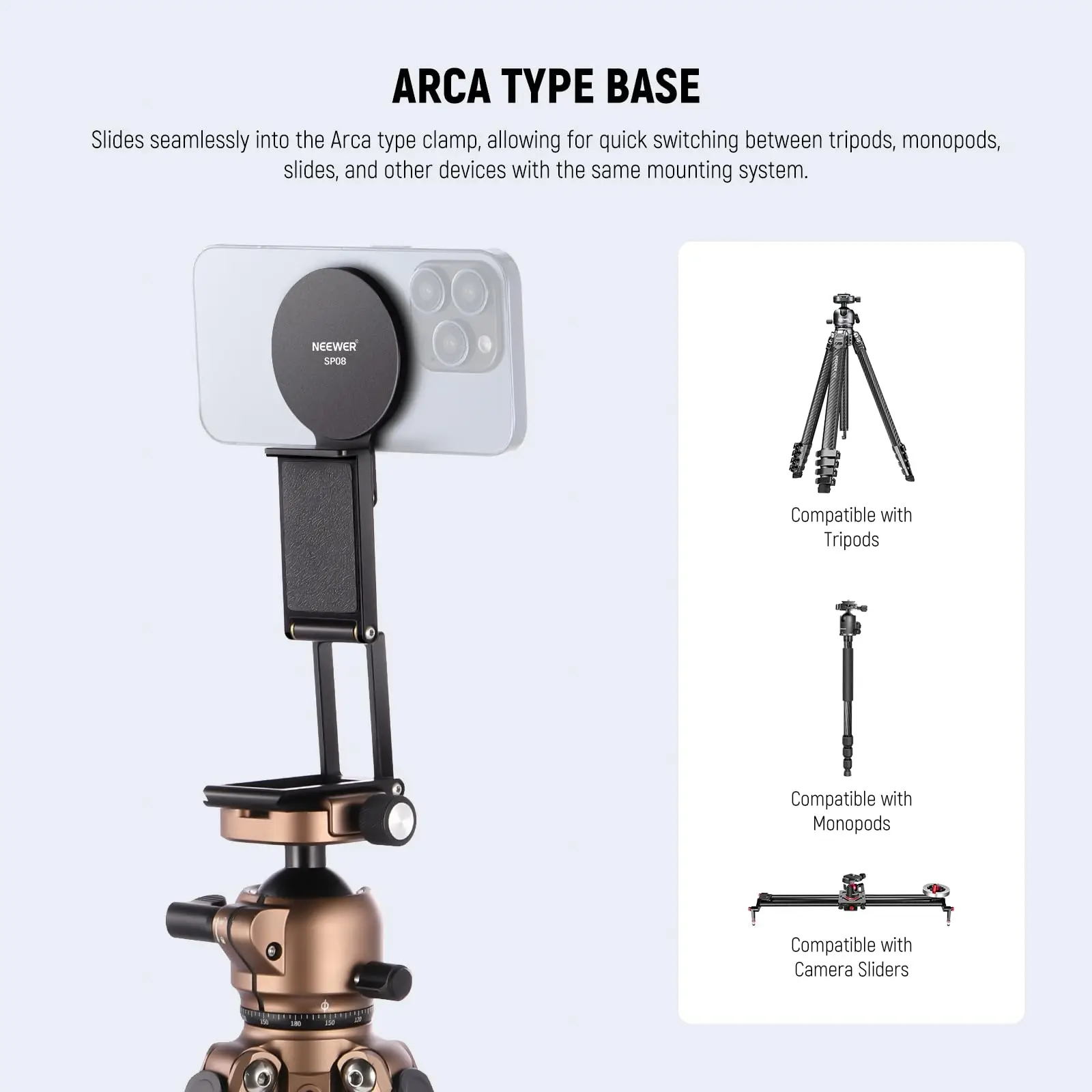 NEEWER ความต่อเนื่องกล้อง Mount สําหรับเดสก์ท็อป Magnetic Tri พับโต๊ะโทรศัพท์เว็บแคมสําหรับ MagSafe iPhone iMac Apple TV