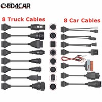 Full Set 8 Cables For Truck Car OBD OBD2 Diagnostic Connector 8pcs Car Cables Kit Full Pins Activated Truck Cables Adapters