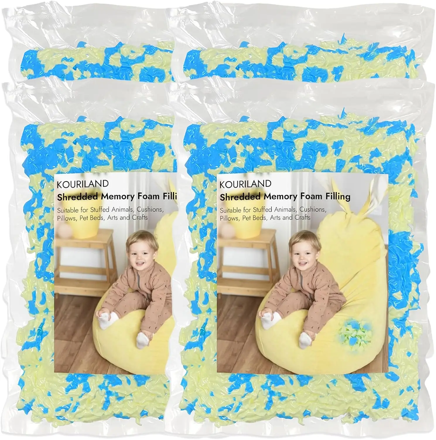 

Охлаждающий гелевый наполнитель из пены с эффектом памяти - 20 фунтов измельченной пены для кресел-мешков, подушек и лежанок для животных