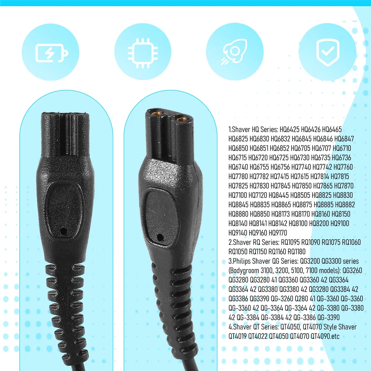 5.4W 15V/0.36A ładowarka do golarki Philips HQ8505 AT790 AT810 (wtyczka z USA)