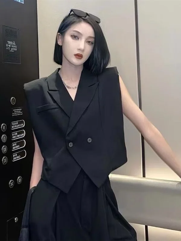 Summer New Sle Women's Suit Jaet Vest Faionable Streetwear Svel Design Sensation  Market Polyester Fiber