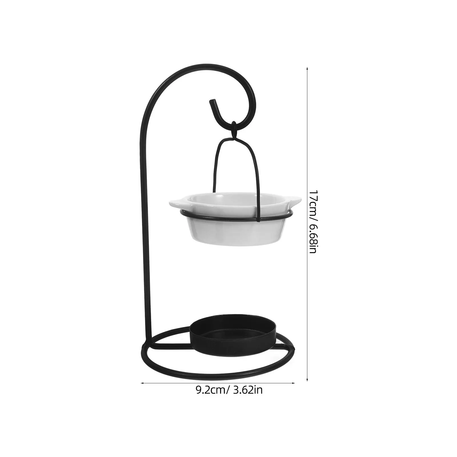 Decorative Ceramic Hanging Wax Burner with Sturdy Iron Stand Aromatherapy Oil Warmer Scented Wax Melter Bedroom Bathroom Home