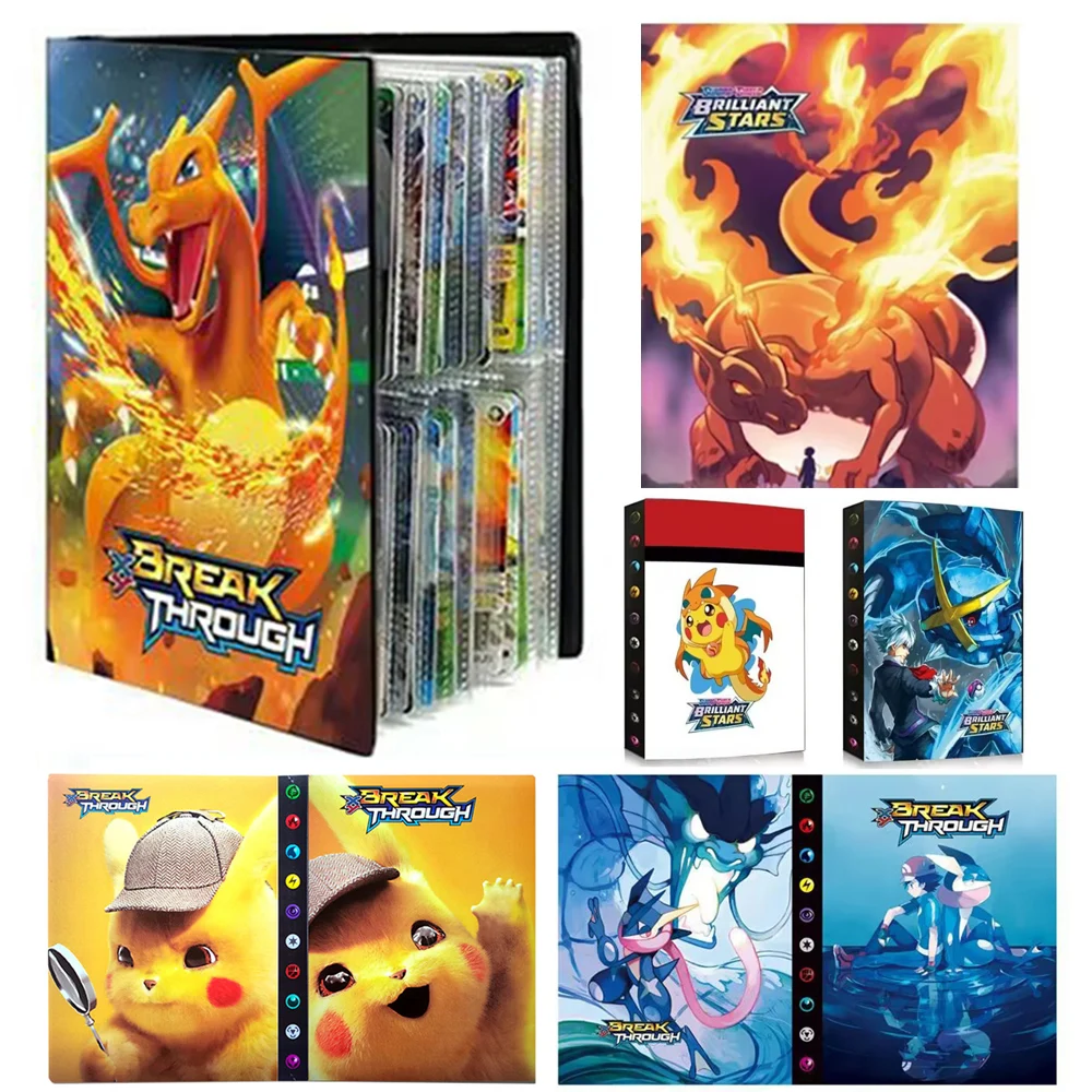 240 pçs álbum pokemon cartões álbum livro dos desenhos animados anime charizard cartão de jogo vmax gx ex titular coleção pasta criança legal brinquedo presente