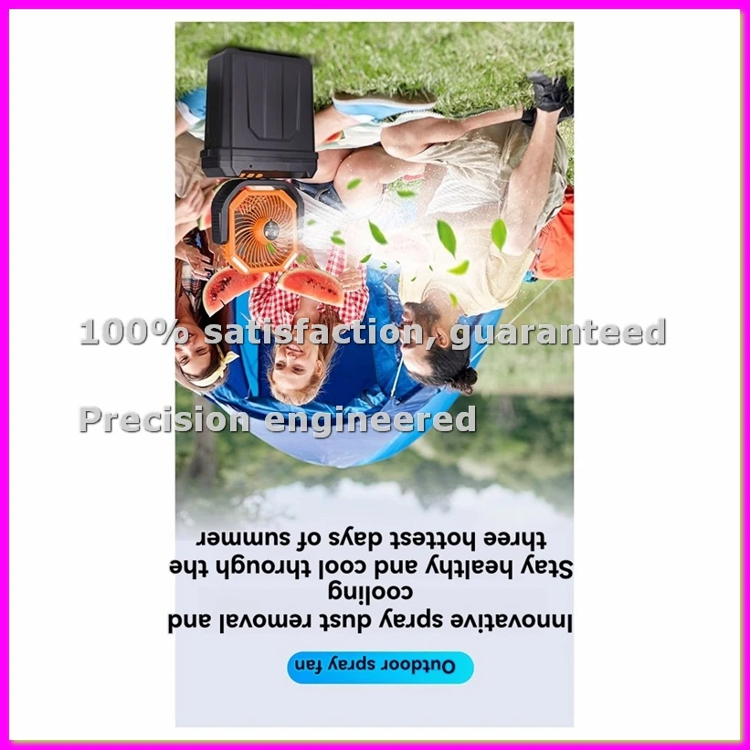 Portable Misting Fans 6L Water Tank, 20000mAh Rechargeable Outside Water Fans with Remote Control, LED Light Adjustable-ABLA