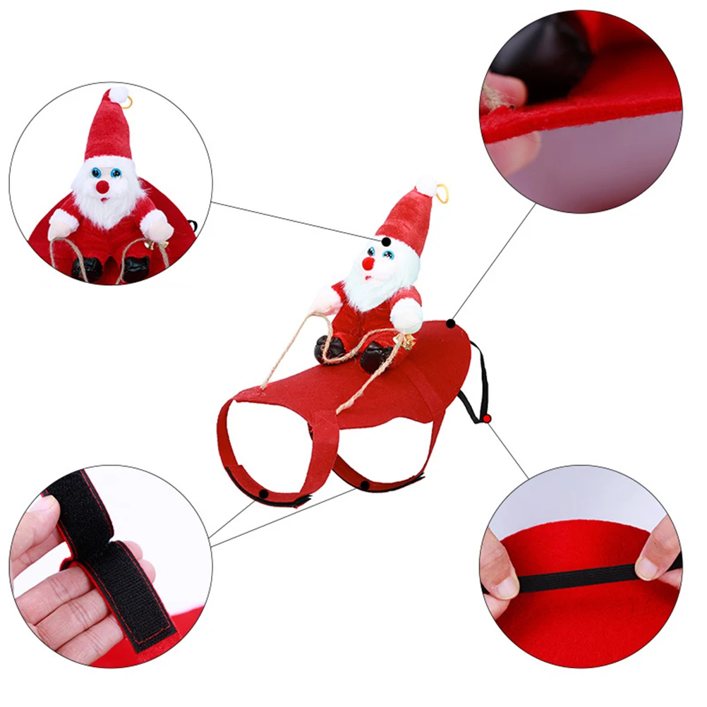 

Pet Costume Dog Christmas Santa Claus Design For Party Outdoor Activities Warm Comfortable Wearable For Small Dogs Pet