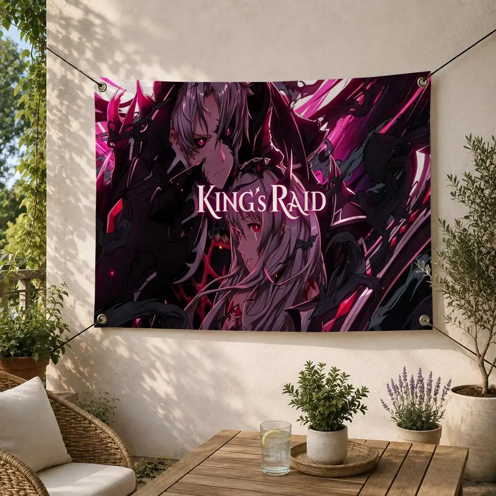 Game Fantasy K-King's Raid Mobile RPG Flags Decorative Flag Banner for Outdoor Garden Yard Camping Party Home Wall Hanging Decor
