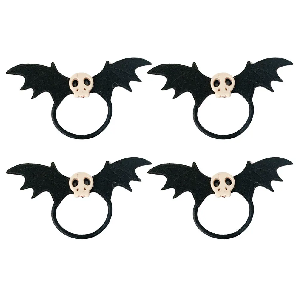 

4Pcs Skull Halloween Hair Ties Elastic Scrunchies for Bat Hair Bands Accessories Scrunchies for Women