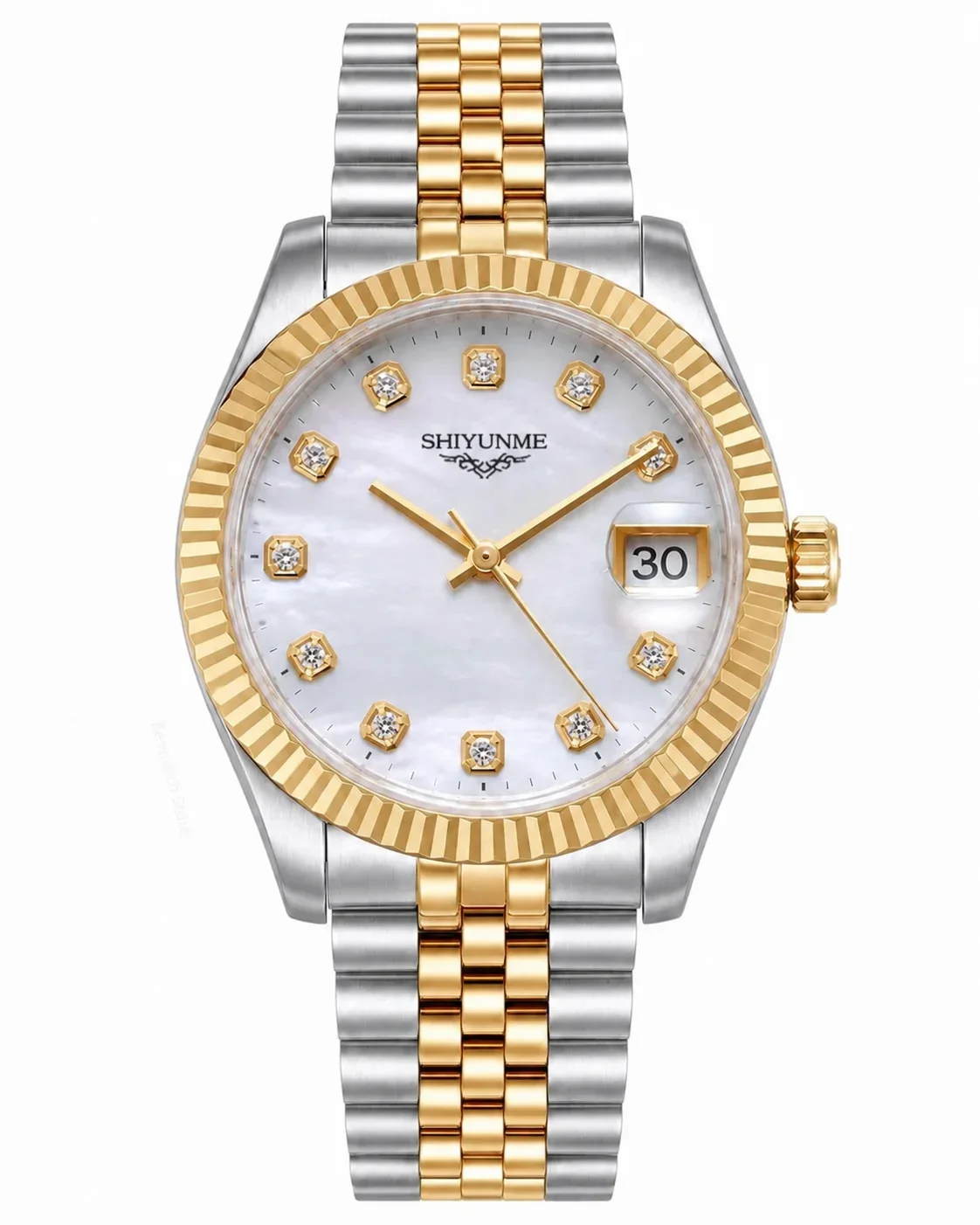 31 mm 904L Stainless Steel Sports Diamond Automatic Mechanical Women's Watch with Full Functions and World Time