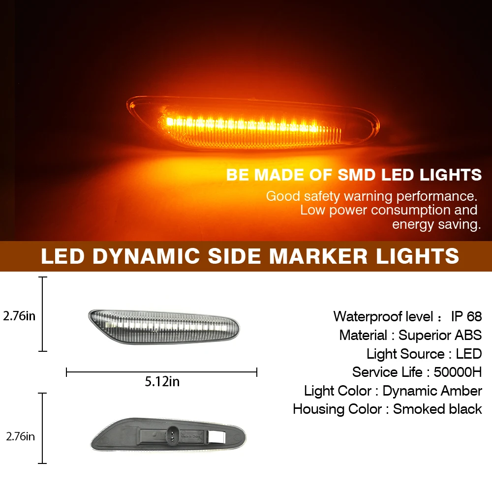 

Sequential Flashing LED Turn Signal Side Marker Light For 3 series E46 Saloon/Estate only, facelift Sep 01 - Apr 05