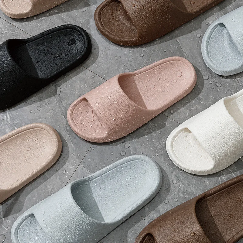 EVA Soft Sole Sandals Flops Man Slippers Solid Color Simple Non-slip Soft Sole Comfortable Shower Slippers Outdoor Couple Shoes