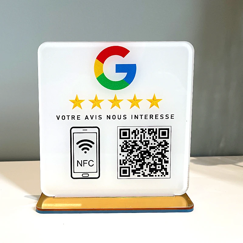 Google Review Sign Customized QR Code Acrylic Social Media Plate