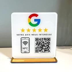 Google Review Sign Customized QR Code Acrylic Social Media Plate