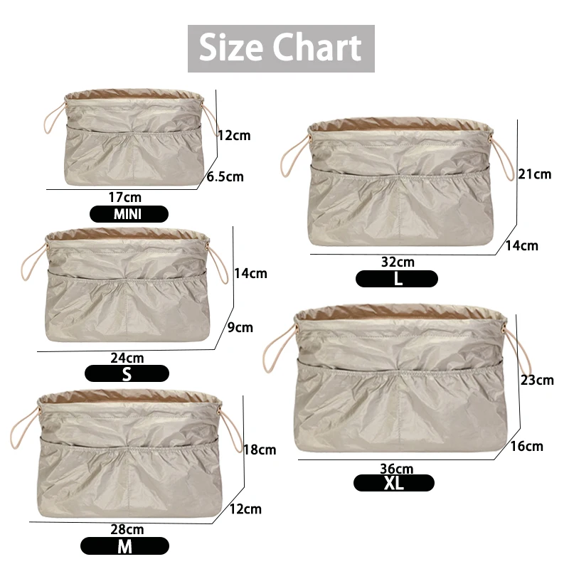 EverToner Bag Organizer for Purse Insert Dupont Paper Storage Cosmetic Waterproof Liner Bag Handbag Inner Support Shaper