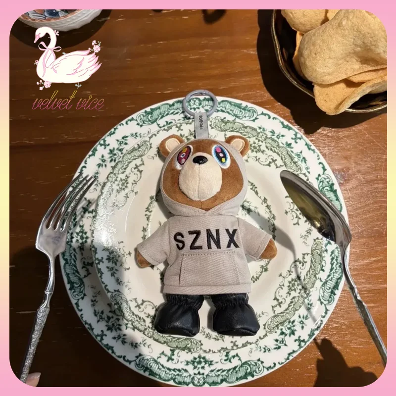 

Original Kanye West Shanghai Limited SZNX Sweater Drop Out Bear Plush Pendant Doll Bag Pendant Boys Birthday Gift
