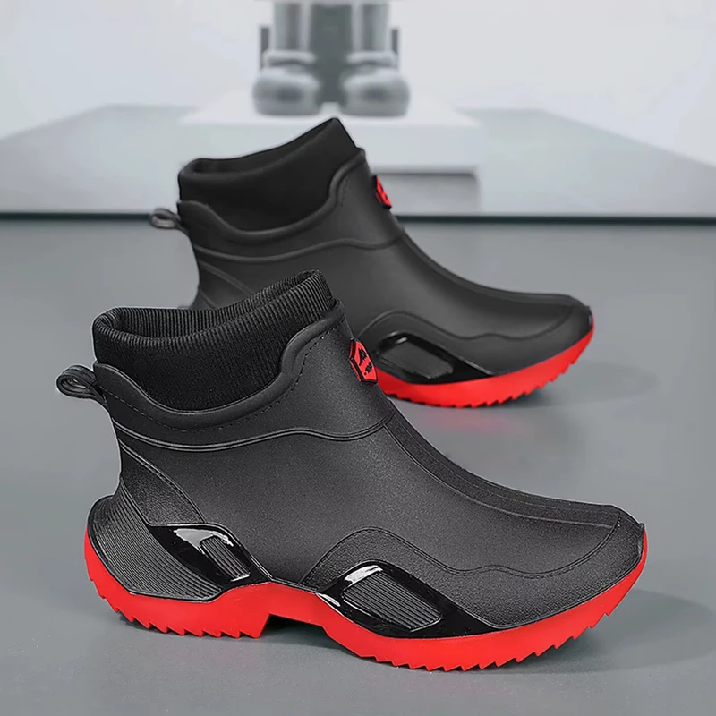 

Мужские резиновые сапоги Thi Boted, зимние противоскользящие водонепроницаемые резиновые сапоги с подкладкой для специального использования на открытом воздухе