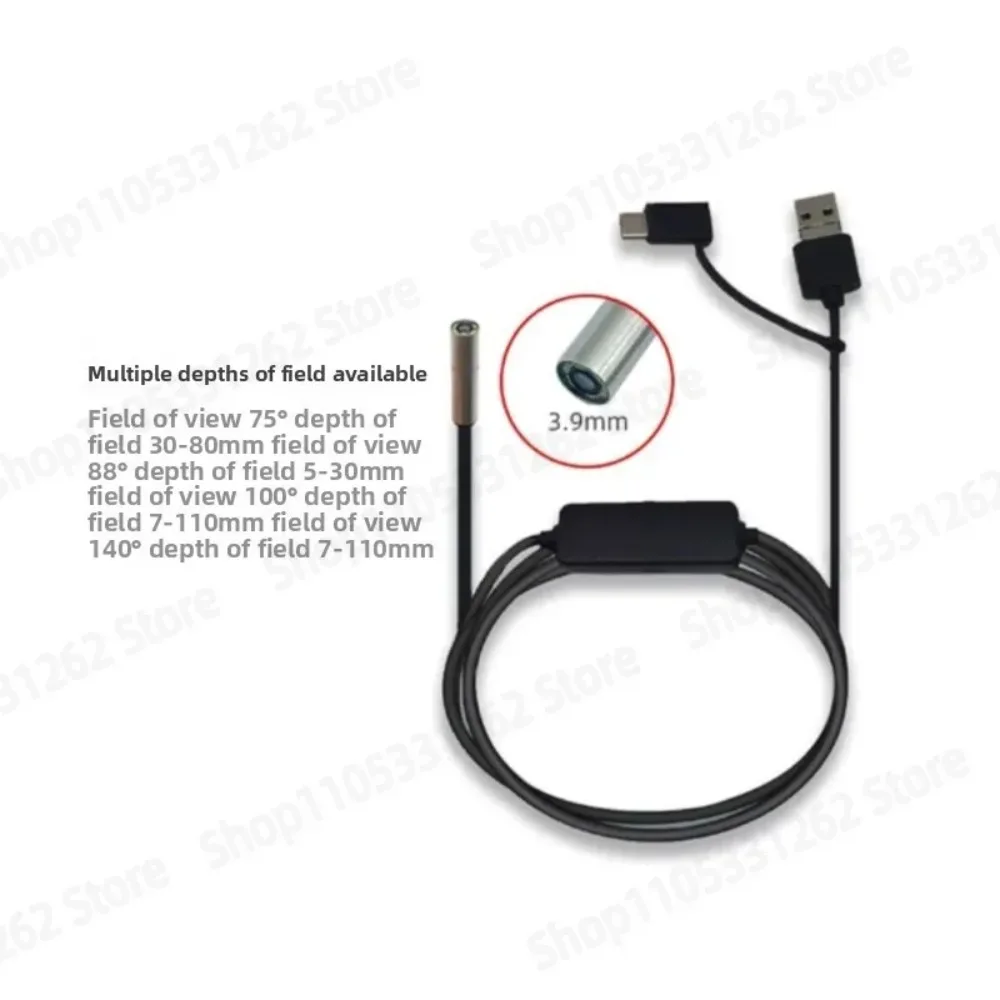 3.9Mm High-definition Industrial Endoscope with 360 ° Probe, Suitable for USB-C Plug and Play Miniature Detection Camera