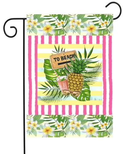 To The Beach  - Garden Flag  Top Quality * Double Sided