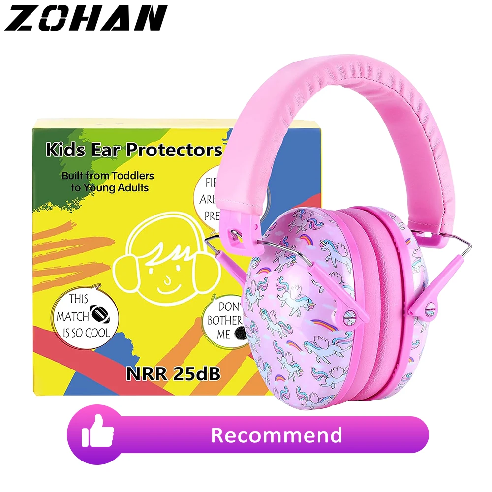 ZOHAN Kid Earmuffs Hearing Safety Protection Earmuffs Passive Noise Cancelling NNR 25dB For Children Toddlers Reading Sleeping