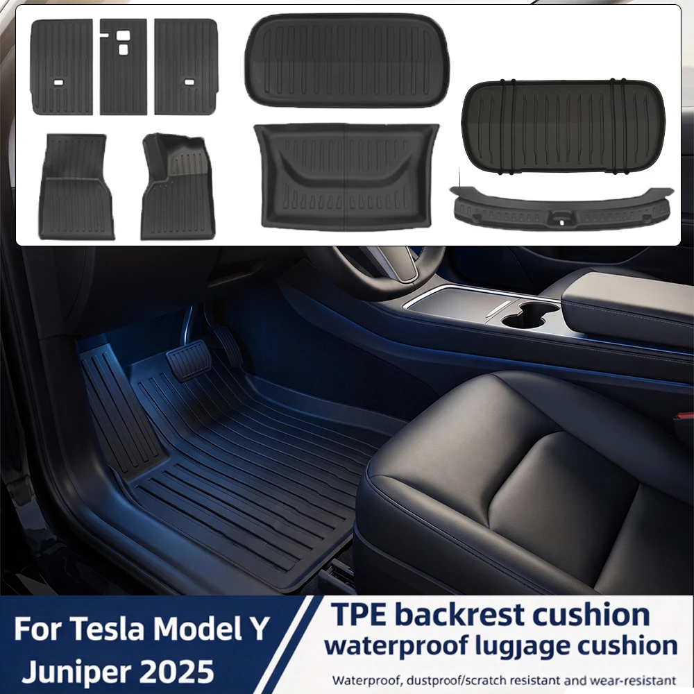 ﻿﻿﻿﻿For Tesla Model Y Juniper All-weather Trunk Mat Front Trunk Rear Seats Rear Dust Protection Mat Floor Mat Easy To Clean﻿﻿﻿﻿