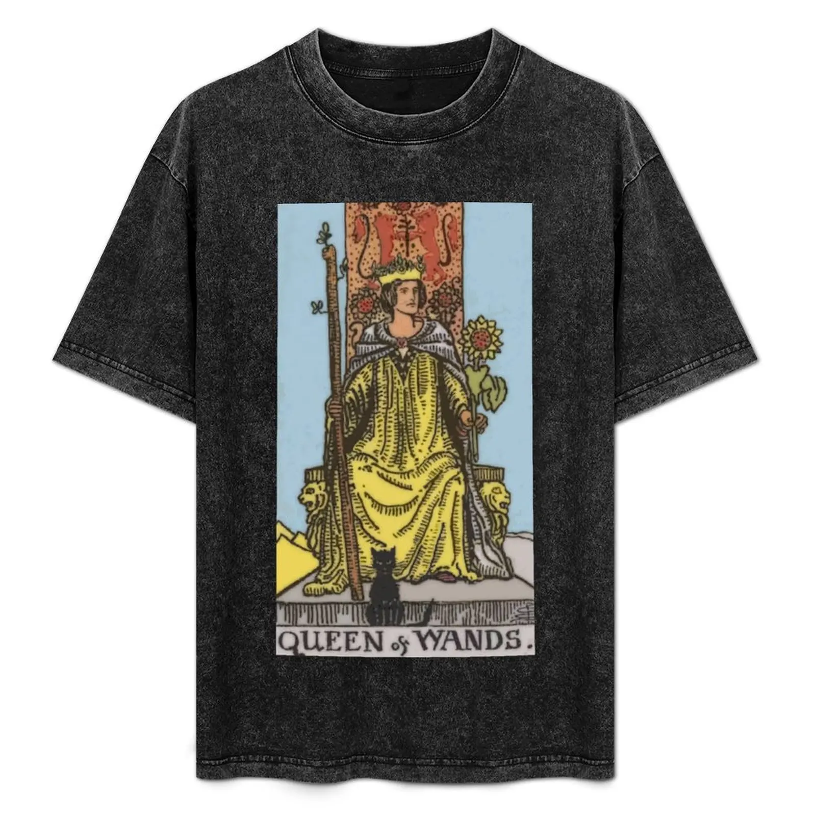 Queen of Wands Tarot Card Rider Waite Classic T-Shirt tops boys whites graphic shirts cute tops mens graphic t-shirts