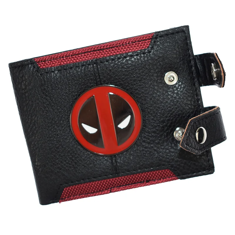 Anime Cartoon Marvel Comics Deadpool Wallet Metal Design Double Hasp Purse Gift for Man Boys