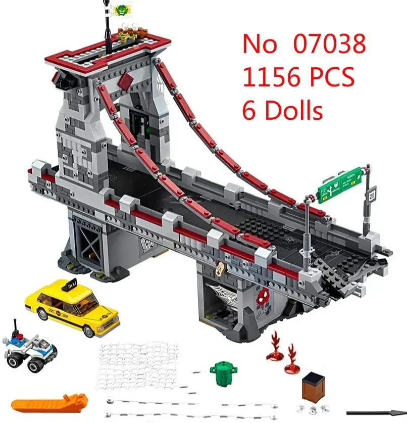 07038 Web Warriors Ultimate Bridge Compatible 76057 Building Block  1156Pcs Brick Education Toys For Children  Christmas Gift