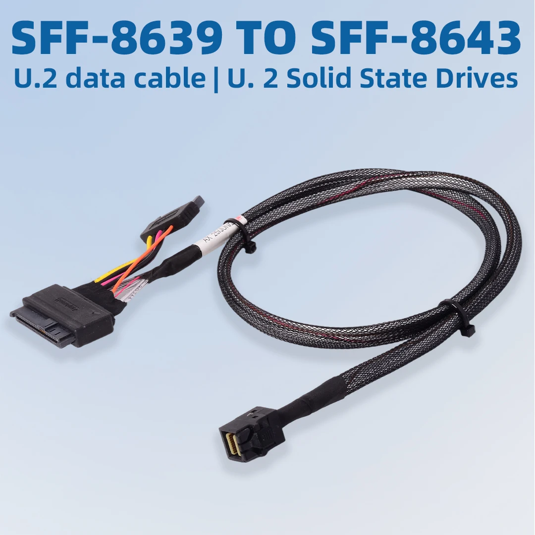 U.2 SFF-8639 TO SFF-8643 Data Cable U2 Solid State Drive Cable 75cm