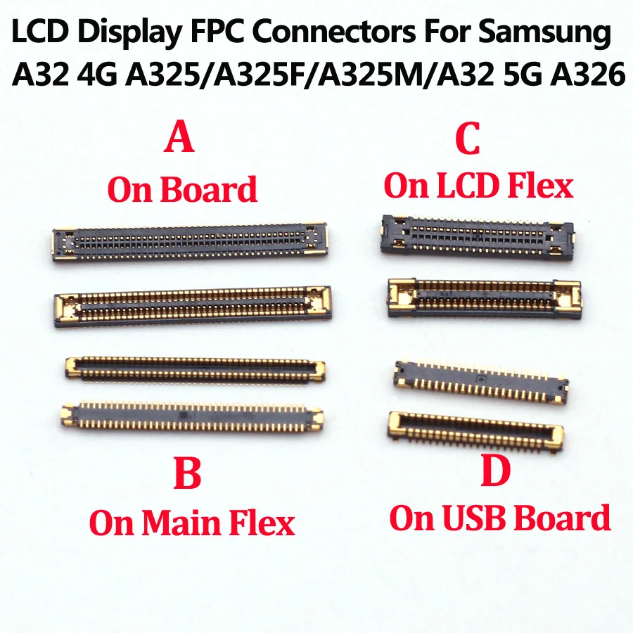 

10Pcs LCD Display Screen Flex FPC Connector For Samsung Galaxy A32 A325 A325F A326 A326F A82 A826 A826F Plug On Board 40 78 Pin