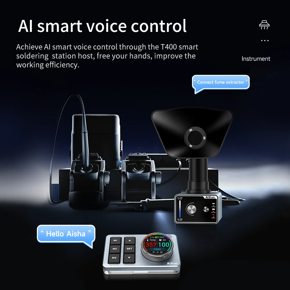 Aixun ES02 Strong Suction Efficient Purification Smoking Instrument Soldering Cleaner Fume Extractor Air Cleaner With LED Tools