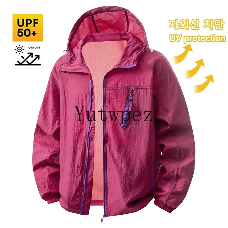 Go Hiking Sports UPF50+ Sun Protection Jacket Men Quick Dry UV Blocking Hoodie Summer Outdoor Cycling Windbreaker Activewear
