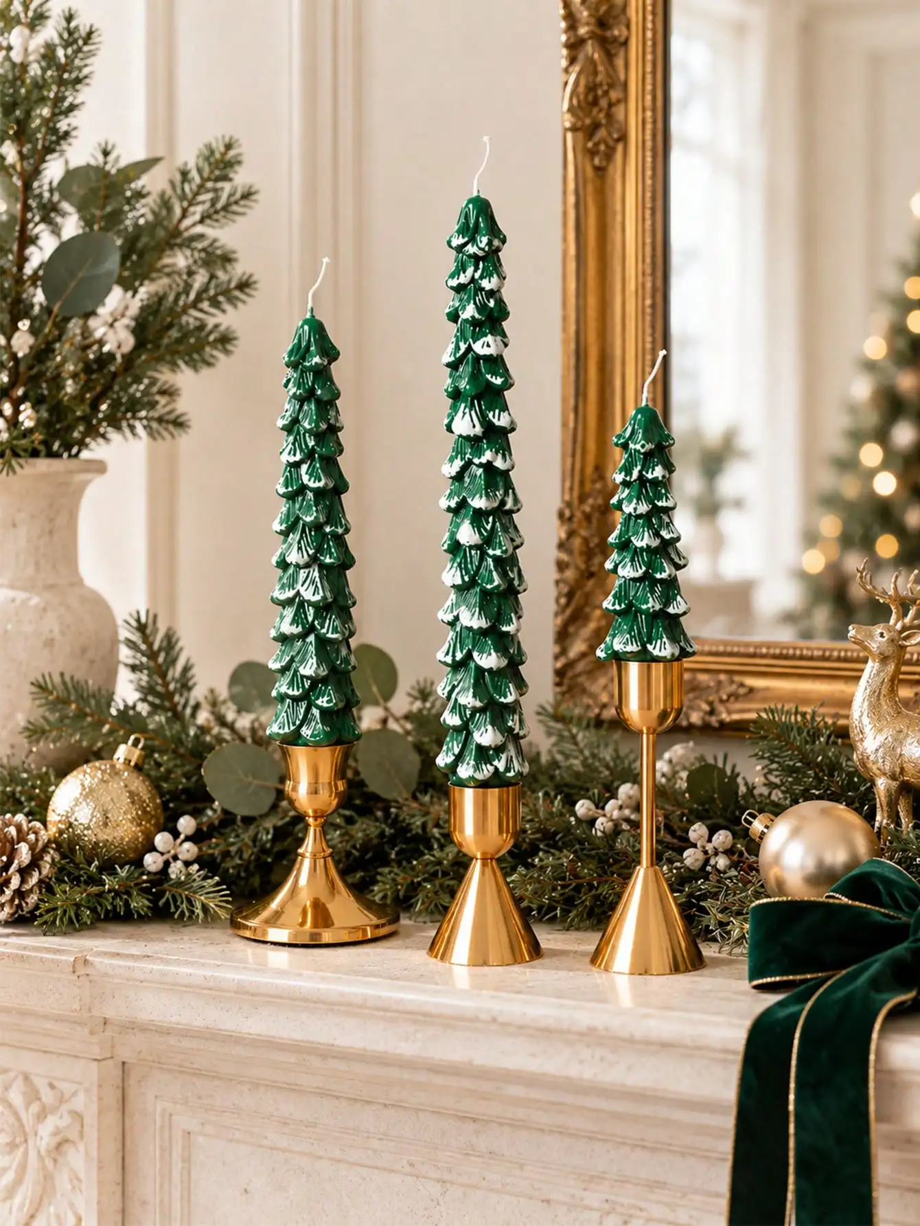 Christmas Tree Cone-Shaped Candle, Unscented Soy Wax Candle, Suitable For Cozy Christmas Home Party Centerpiece Decoration, Christmas Decor, Candlelight Dinner, Birthday Party, Best Choice For Female Friends, Holiday Gift