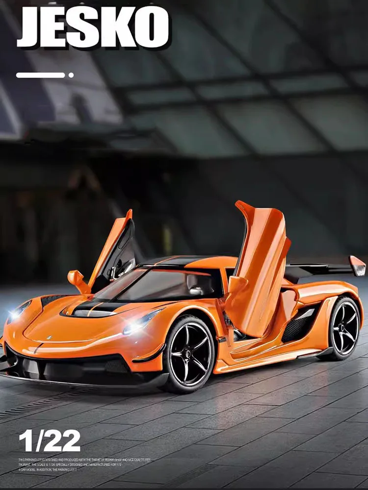 Antike Skala Jesko Super Auto Modell Spielzeug Metall Druckguss leichte Musik zurückziehen Sportwagen Modelle Sammlung Rennfahrzeug Geschenk Jungen – Detail 1