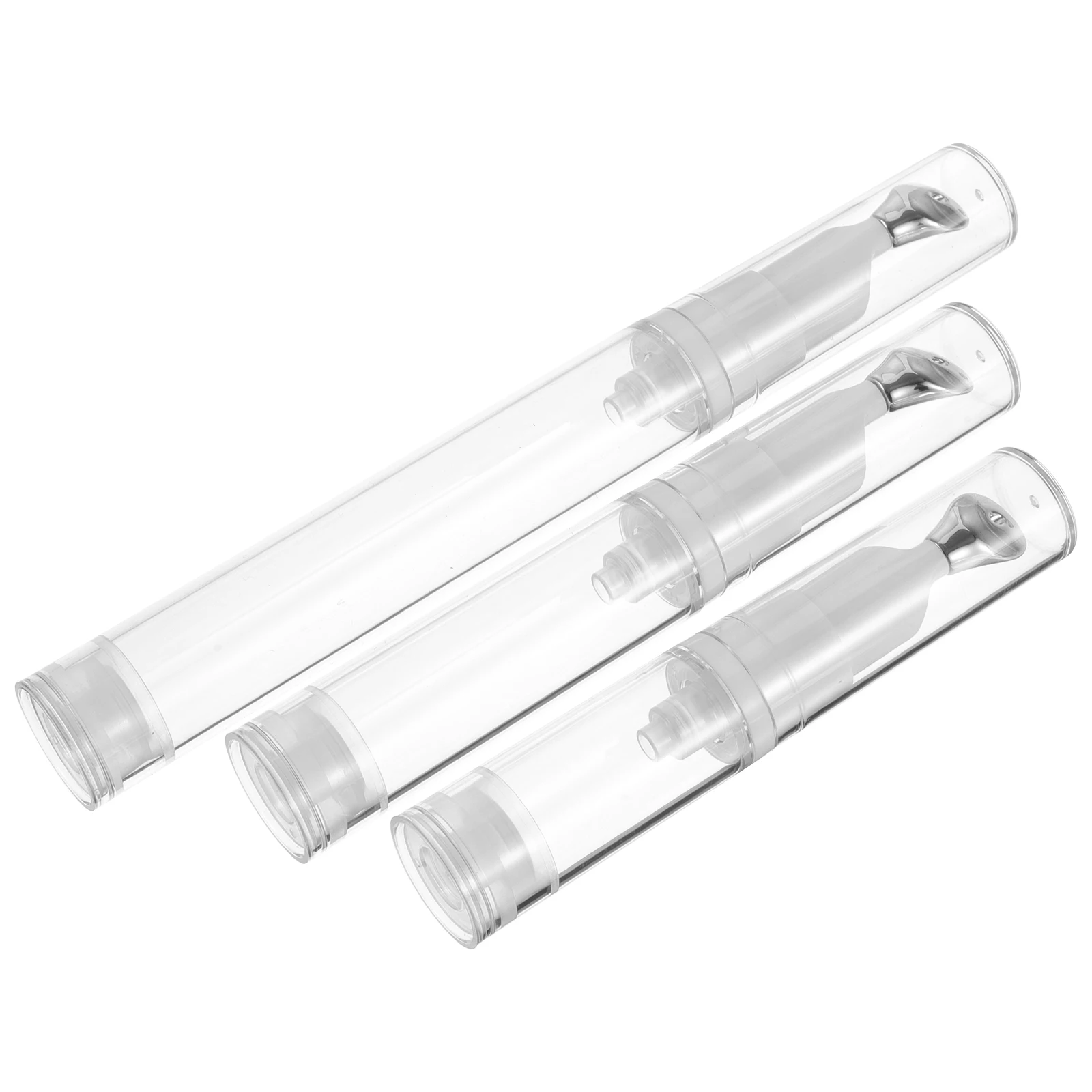 

3Pcs Empty Eye Cream Applicator Bottle Zinc Alloy Massage Tip 5Ml 10Ml 15Ml Transparent Travel Dispenser for Serum Lip Gloss